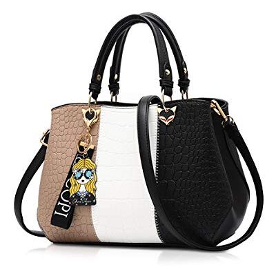 NICOLE & DORIS Dames handtas schoudertas dames tassen mode retro PU lederen handtas, Bruin. NICOLE & DORIS Dames handtas schoudertas dames tassen mode retro PU lederen handtas, Bruin.