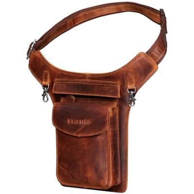 STILORD "Frankie" Heuptas van leer, vintage, elegant, kruistas, echt leer, voor heren en dames, crossbody tas voor sport, reizen, werk, festival, kleur: middenbruin, Kara Cognac, L, Retro STILORD "Frankie" Heuptas van leer, vintage, elegant, kruistas, echt leer, voor heren en dames, crossbody tas voor sport, reizen, werk, festival, kleur: middenbruin, Kara Cognac, L, Retro