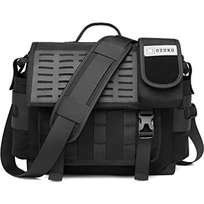 FANDARE Schoudertassen voor heren, schoudertas, voor 12,9 inch laptop crossbody messenger bag met meerdere zakken, grote werktas, universiteit, school, schooltas, zwart, L, FANDARE Schoudertassen voor heren, schoudertas, voor 12,9 inch laptop crossbody messenger bag met meerdere zakken, grote werktas, universiteit, school, schooltas, zwart, L,