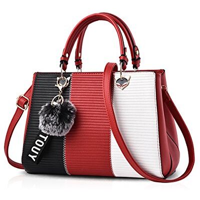 NICOLE & DORIS Nicole&Doris dameshandtas, schoudertas, boodschappentas, messenger tas, PU-leer, met verstelbare schouderriem, rode wijn 4, L NICOLE & DORIS Nicole&Doris dameshandtas, schoudertas, boodschappentas, messenger tas, PU-leer, met verstelbare schouderriem, rode wijn 4, L