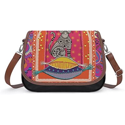 LafalPer Schoudertassen van leer, bedrukt, messenger tassen, dames, schoudertas, met verstelbare schouderriem, bloemenpatroon, donkergroen, Color13, 31×11×22cm LafalPer Schoudertassen van leer, bedrukt, messenger tassen, dames, schoudertas, met verstelbare schouderriem, bloemenpatroon, donkergroen, Color13, 31×11×22cm