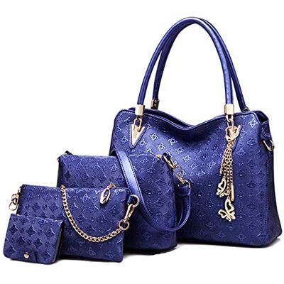FiveloveTwo Dames Mode Handtassen PU Leer Schoudertassen Kwastje Print Schoudertas Tas Portemonnee Clutches Kaartpakket, Blauw, Eén maat, Elegant FiveloveTwo Dames Mode Handtassen PU Leer Schoudertassen Kwastje Print Schoudertas Tas Portemonnee Clutches Kaartpakket, Blauw, Eén maat, Elegant