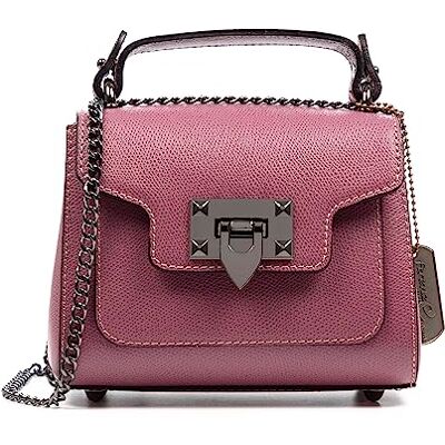 FIRENZE ARTEGIANI . Angera Dames schoudertas echt leer afgewerkt Palmellato 18 x 10 x 14,5 cm Kleur: lila, lila, utility, Lila., Utility FIRENZE ARTEGIANI . Angera Dames schoudertas echt leer afgewerkt Palmellato 18 x 10 x 14,5 cm Kleur: lila, lila, utility, Lila., Utility