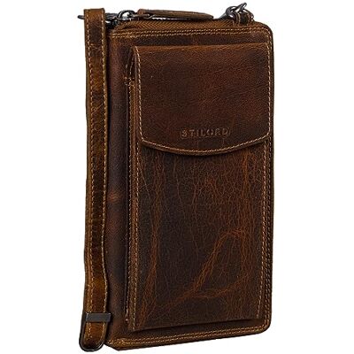 STILORD "Sarah" Leren schoudertas met telefoonvak voor dames, schoudertas, verstelbaar, crossbody portemonnee, kleur: zwart, Luino Bruin, S, Schoudertas STILORD "Sarah" Leren schoudertas met telefoonvak voor dames, schoudertas, verstelbaar, crossbody portemonnee, kleur: zwart, Luino Bruin, S, Schoudertas
