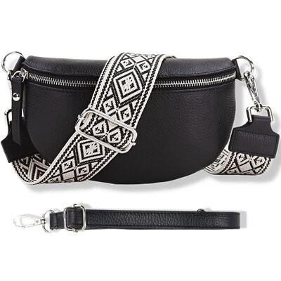 Blade Heuptas voor dames van echt leer, elegante heuptas voor dames met 2 afneembare en verstelbare riemen met patroon en leer, schoudertas voor dames, borsttas Blade Heuptas voor dames van echt leer, elegante heuptas voor dames met 2 afneembare en verstelbare riemen met patroon en leer, schoudertas voor dames, borsttas