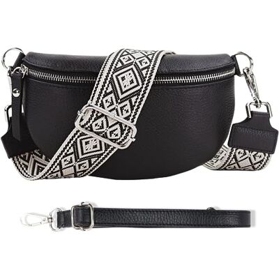 Blade Heuptas voor dames van echt leer, elegante heuptas voor dames met 2 afneembare en verstelbare riemen met patroon en leer, schoudertas voor dames, borsttas Blade Heuptas voor dames van echt leer, elegante heuptas voor dames met 2 afneembare en verstelbare riemen met patroon en leer, schoudertas voor dames, borsttas
