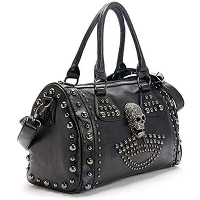 FiveloveTwo Vrouwen Schedel Handtassen Gothic Klinknagel Schoudertas Clutches Schoudertassen Tas PU Leer Tas Zwart, Zwart, Eén maat FiveloveTwo Vrouwen Schedel Handtassen Gothic Klinknagel Schoudertas Clutches Schoudertassen Tas PU Leer Tas Zwart, Zwart, Eén maat