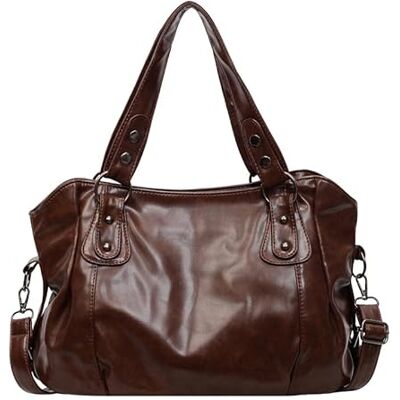 Generic Hobo-tas voor dames, schoudertas van PU-leer met verstelbare riem, grote zachte tas voor school, werk, winkelen, reizen, dagelijks gebruik, Lichtbruin. Generic Hobo-tas voor dames, schoudertas van PU-leer met verstelbare riem, grote zachte tas voor school, werk, winkelen, reizen, dagelijks gebruik, Lichtbruin.