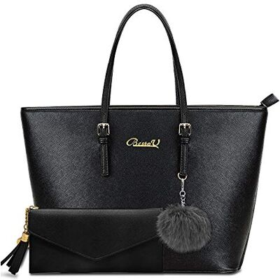 BestoU Handtassen Voor Dames Zwart Grote Lederen Portemonnees Voor Vrouwen Tote Messenger Schouder Crossbody Tas Set Inclusief Een Purse, Zwart, L, Totes BestoU Handtassen Voor Dames Zwart Grote Lederen Portemonnees Voor Vrouwen Tote Messenger Schouder Crossbody Tas Set Inclusief Een Purse, Zwart, L, Totes