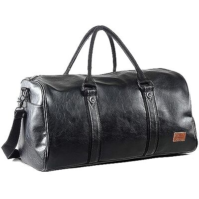 seyfocnia Weekender Oversized reistas met schoenentas, lederen draagtas, zwart, één maat seyfocnia Weekender Oversized reistas met schoenentas, lederen draagtas, zwart, één maat