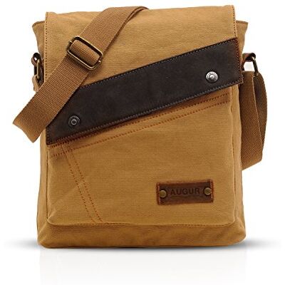 FANDARE Vintage Messenger Bag Schoudertas Computer Briefcase Draagtassen Werk School Schooltas Crossbody Bag Dames Heren Canvas, Khaki (stad) FANDARE Vintage Messenger Bag Schoudertas Computer Briefcase Draagtassen Werk School Schooltas Crossbody Bag Dames Heren Canvas, Khaki (stad)