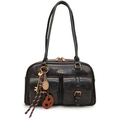 Generic Y2K Vintage PU lederen handtas, kleine handtas met meerdere zakken, dubbele zak, schouderriem, reizen, werk, zwart 11.02 x 7.09 x 3.94 inches Generic Y2K Vintage PU lederen handtas, kleine handtas met meerdere zakken, dubbele zak, schouderriem, reizen, werk, zwart 11.02 x 7.09 x 3.94 inches
