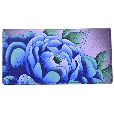 Anna by Anuschka Echt lederen handgeschilderde clutch portemonnee voor dames Precious Penoy Eggplant Anna by Anuschka Echt lederen handgeschilderde clutch portemonnee voor dames Precious Penoy Eggplant