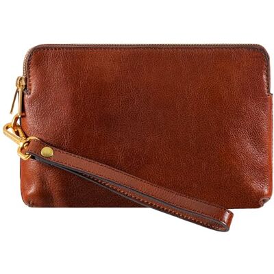 Time Resistance Leren tas voor heren, opbergtas voor heren, polstas, handgemaakte koffer in Italië, inclusief geschenkdoos, cognac 16 x 24 x 4,5 cm Time Resistance Leren tas voor heren, opbergtas voor heren, polstas, handgemaakte koffer in Italië, inclusief geschenkdoos, cognac 16 x 24 x 4,5 cm