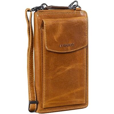 STILORD "Sarah" Leren schoudertas met telefoonvak voor dames, schoudertas, verstelbaar, crossbody portemonnee, kleur: zwart, Perugia Bruin, S, Schoudertas STILORD "Sarah" Leren schoudertas met telefoonvak voor dames, schoudertas, verstelbaar, crossbody portemonnee, kleur: zwart, Perugia Bruin, S, Schoudertas