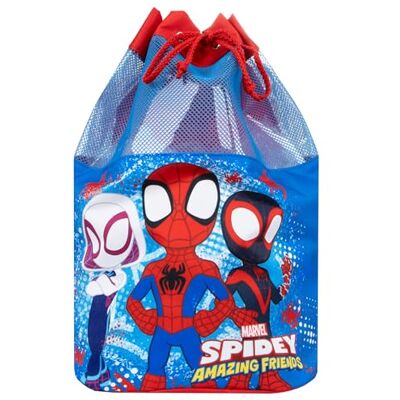 Marvel Zwemtas voor jongens Spidey en zijn ongelooflijke vrienden, Spiderman-zwemtas, tas met trekkoord voor jongens, blauw, één maat Marvel Zwemtas voor jongens Spidey en zijn ongelooflijke vrienden, Spiderman-zwemtas, tas met trekkoord voor jongens, blauw, één maat