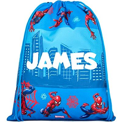 Marvel Avengers Tas met trekkoord voor kinderen, PE-tas voor jongens en meisjes, schooltas voor kinderen, gepersonaliseerd cadeau voor kinderen, zwemtas voor kinderen, zwart, Blauw Marvel Avengers Tas met trekkoord voor kinderen, PE-tas voor jongens en meisjes, schooltas voor kinderen, gepersonaliseerd cadeau voor kinderen, zwemtas voor kinderen, zwart, Blauw