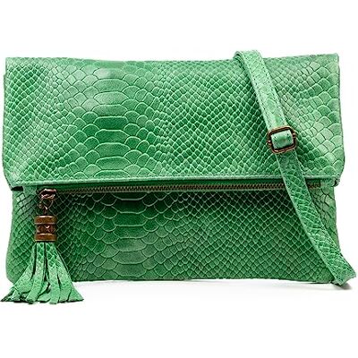 FIRENZE ARTEGIANI . Alzano schoudertas voor dames, echt leer, suède, gegraveerd slang. 27 x 5 x 29 cm. Kleur: groen, utility, Groen, Utility FIRENZE ARTEGIANI . Alzano schoudertas voor dames, echt leer, suède, gegraveerd slang. 27 x 5 x 29 cm. Kleur: groen, utility, Groen, Utility