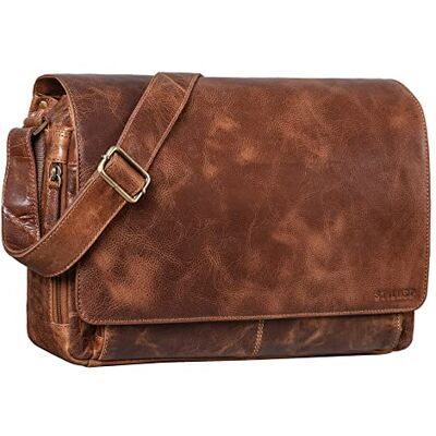 STILORD Tom" Vintage lederen messengertas Schoudertas voor mannen en vrouwen Laptoptas 15 inch voor kantoor, universiteit, werk Tas van echt leer, kleur: napoli bruin STILORD Tom" Vintage lederen messengertas Schoudertas voor mannen en vrouwen Laptoptas 15 inch voor kantoor, universiteit, werk Tas van echt leer, kleur: napoli bruin