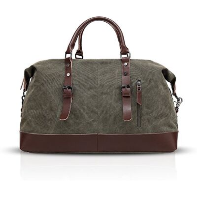 FANDARE Reistas canvas handtas schoudertas heren dames handtas canvas tas sporttas reizen duffeltas voor weekend kamperen wandelen vrije tijd reizen zaken, legergroen, L FANDARE Reistas canvas handtas schoudertas heren dames handtas canvas tas sporttas reizen duffeltas voor weekend kamperen wandelen vrije tijd reizen zaken, legergroen, L