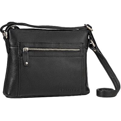 STILORD Wanda Kleine handtas van leer voor dames, schoudertas, elegant, voor stad, evenement, vintage, crossbody tas, echt leer, kleur: porto cognac, zwart., M, Schoudertas STILORD Wanda Kleine handtas van leer voor dames, schoudertas, elegant, voor stad, evenement, vintage, crossbody tas, echt leer, kleur: porto cognac, zwart., M, Schoudertas