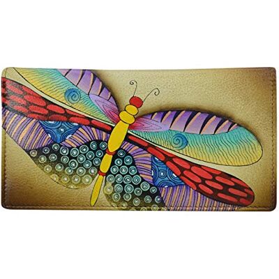 Anna by Anuschka Women's Genuine Leather Hand Painted Clutch Wallet Dancing Dragonflies Anna by Anuschka Women's Genuine Leather Hand Painted Clutch Wallet Dancing Dragonflies