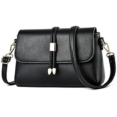 FANDARE Elegante schoudertas dames handtas tassen schoudertassen messenger tas telefoon tas reizen tassen waterdichte PU leer, zwart, L FANDARE Elegante schoudertas dames handtas tassen schoudertassen messenger tas telefoon tas reizen tassen waterdichte PU leer, zwart, L