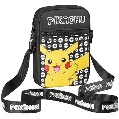 Pokémon Pokemon Schoudertas voor kinderen, kleine tas, crossbody bag, meerdere zakken, kinderen, jongeren, cadeau-idee Pikachu Eevee (zwart/geel Pikachu) S Pokémon Pokemon Schoudertas voor kinderen, kleine tas, crossbody bag, meerdere zakken, kinderen, jongeren, cadeau-idee Pikachu Eevee (zwart/geel Pikachu) S