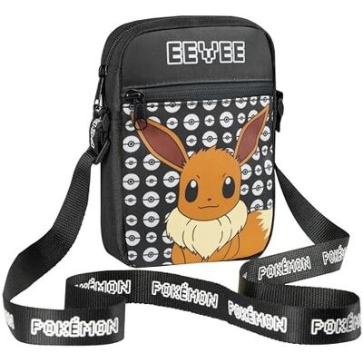 Pokémon Pokemon Schoudertas voor kinderen, kleine tas, crossbody bag, meerdere zakken, kinderen, jongeren, cadeau-idee, Pikachu Eevee (zwart) Eén maat Pokémon Pokemon Schoudertas voor kinderen, kleine tas, crossbody bag, meerdere zakken, kinderen, jongeren, cadeau-idee, Pikachu Eevee (zwart) Eén maat