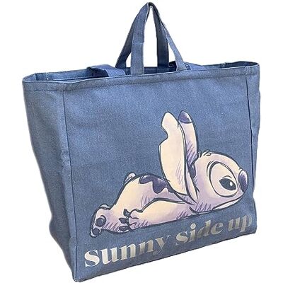 CARTOON Tas met handgrepen, Disney Stitch, grote strandtas met ritssluiting, shopper, schoudertas, jeans-look CARTOON Tas met handgrepen, Disney Stitch, grote strandtas met ritssluiting, shopper, schoudertas, jeans-look