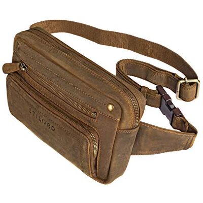 STILORD "Lou" Riemtas van leer, vintage, heuptas, verstelbaar, buiktas, heuptas, ideaal voor sport, reizen, dagelijks gebruik, duurzaam, kleur: zwart, Medium bruin, L, Retro STILORD "Lou" Riemtas van leer, vintage, heuptas, verstelbaar, buiktas, heuptas, ideaal voor sport, reizen, dagelijks gebruik, duurzaam, kleur: zwart, Medium bruin, L, Retro