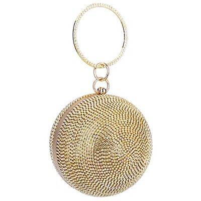 CORIOS Avondtassen Ronde Bal Kristal Clutch Clutch Strass Handtas Schoudertas Bruid Banket Bruiloft Bal Goud, L CORIOS Avondtassen Ronde Bal Kristal Clutch Clutch Strass Handtas Schoudertas Bruid Banket Bruiloft Bal Goud, L