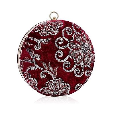 CORIOS Ronde Clutch Vrouwen Clutch Clutch Bloemen Fluwelen Avondtas Bruid Schouder Handtassen Elegante Schoudertas Ketting Tote Tassen voor Ceremonie Bruiloft Cocktail Party, Rood, Koppeling CORIOS Ronde Clutch Vrouwen Clutch Clutch Bloemen Fluwelen Avondtas Bruid Schouder Handtassen Elegante Schoudertas Ketting Tote Tassen voor Ceremonie Bruiloft Cocktail Party, Rood, Koppeling