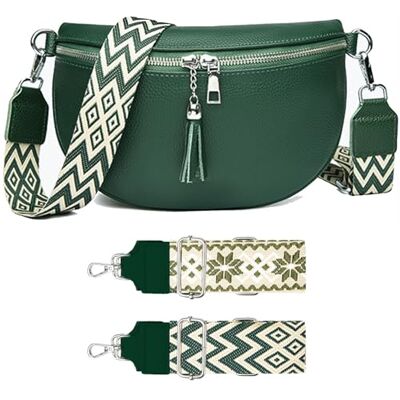 Skyearman Heuptas voor dames, van echt leer, schoudertas, kleine heuptas, chique, handtas, dames, schouderriem, met 2 brede verstelbare en afneembare riemen, groen, 24 cm (L) x 7 cm (B) x 16 cm (H), 24 cm (L) x 7 cm (W) x 16cm (H) Skyearman Heuptas voor dames, van echt leer, schoudertas, kleine heuptas, chique, handtas, dames, schouderriem, met 2 brede verstelbare en afneembare riemen, groen, 24 cm (L) x 7 cm (B) x 16 cm (H), 24 cm (L) x 7 cm (W) x 16cm (H)