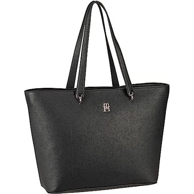 Tommy Hilfiger TH Emblem Tote AW0AW15178, damestas, zwart, OS Eén maat Tommy Hilfiger TH Emblem Tote AW0AW15178, damestas, zwart, OS Eén maat