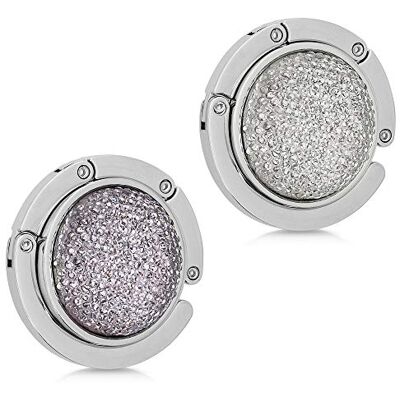 kwmobile 2 x handtashaak Opvouwbare metalen zakhouder Zakhouder voor tafel of kantoor Handtas en kleine voorwerpen Mini diamanten donkergrijs wit-zilver kwmobile 2 x handtashaak Opvouwbare metalen zakhouder Zakhouder voor tafel of kantoor Handtas en kleine voorwerpen Mini diamanten donkergrijs wit-zilver