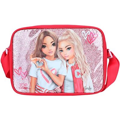 Depesche 12235 Topmodel One Love schoudertas in roze en rood met harten, tas met ritssluiting en in lengte verstelbare schouderriem, meerkleurig Depesche 12235 Topmodel One Love schoudertas in roze en rood met harten, tas met ritssluiting en in lengte verstelbare schouderriem, meerkleurig