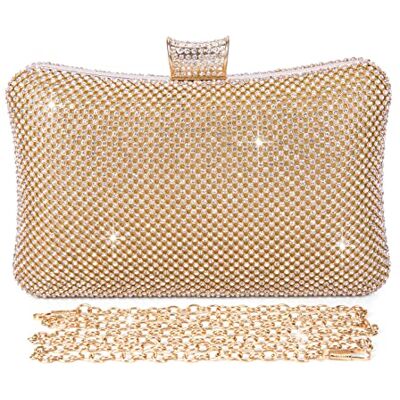 BAIGIO Dames strass glanzende avondjurk dames kristal diamant avondjurk bal bruiloft tote bag party portemonnee met afneembare ketting, C-of, Prachtig, elegant BAIGIO Dames strass glanzende avondjurk dames kristal diamant avondjurk bal bruiloft tote bag party portemonnee met afneembare ketting, C-of, Prachtig, elegant