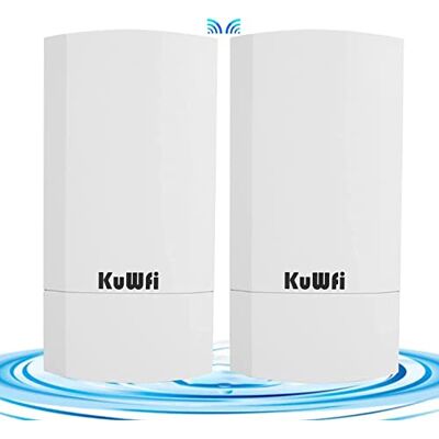 KuWFi 300 Mbps wifi-brug voor buiten, 1 km, wifi-brug, ethernet, punt tot punt, lang bereik, voor PtP/PtMP, plug & play, 2 x bridge wifi, passieve PoE, draadloze brug voor buiten voor netwerkuitbreiding en IP-camera KuWFi 300 Mbps wifi-brug voor buiten, 1 km, wifi-brug, ethernet, punt tot punt, lang bereik, voor PtP/PtMP, plug & play, 2 x bridge wifi, passieve PoE, draadloze brug voor buiten voor netwerkuitbreiding en IP-camera
