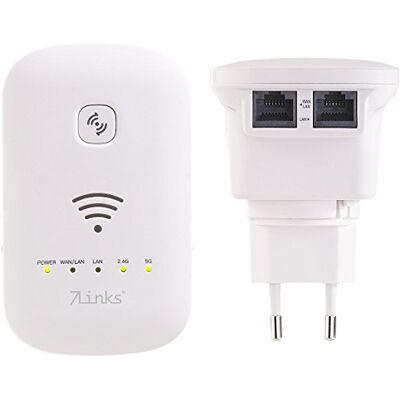 7links Wifi-versterker: dual-band wifi-repeater, toegangspunt en router, 1200 Mbit/s, WPS-knop (wifi-booster, wifi-uitbreiding, configuratie) 7links Wifi-versterker: dual-band wifi-repeater, toegangspunt en router, 1200 Mbit/s, WPS-knop (wifi-booster, wifi-uitbreiding, configuratie)