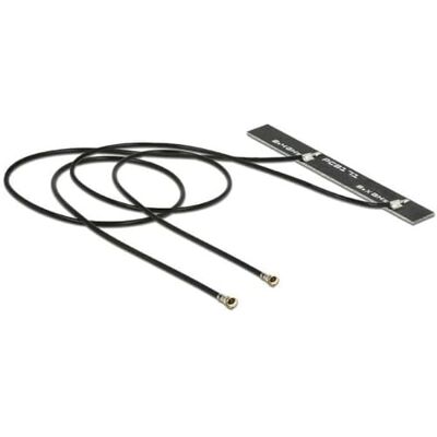 DeLOCK Dubbele antenne WLAN 2 x MHF IV/HSC MXHP32 aansluiting compatibel 802.11 AC/a/h/b/g/n 5 dBi 250 mm PCB interne montage zelfklevend DeLOCK Dubbele antenne WLAN 2 x MHF IV/HSC MXHP32 aansluiting compatibel 802.11 AC/a/h/b/g/n 5 dBi 250 mm PCB interne montage zelfklevend