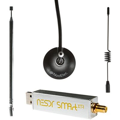 NooElec NESDR SMArt XTR Bundle Premium RTL-SDR met uitgebreid instelbereik, aluminium behuizing, 0,5PPM TCXO, SMA-ingang en 3 antennes. RTL2832U & E4000-Based Software Defined Radio NooElec NESDR SMArt XTR Bundle Premium RTL-SDR met uitgebreid instelbereik, aluminium behuizing, 0,5PPM TCXO, SMA-ingang en 3 antennes. RTL2832U & E4000-Based Software Defined Radio