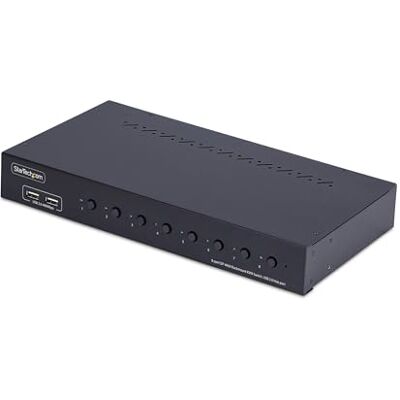 StarTech .com 8-poorts DisplayPort KVM-switch met 1U rackmontageset, 4K 60Hz DP 1.2, drukknop/snelkoppeling, TAA-conform StarTech .com 8-poorts DisplayPort KVM-switch met 1U rackmontageset, 4K 60Hz DP 1.2, drukknop/snelkoppeling, TAA-conform