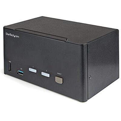 StarTech .com DisplayPort KVM-switch met 2 poorten voor 3 monitoren – 4K 60Hz UHD HDR – DP 1.2 desktop KVM met USB 3.0 hub 2 poorten (5 Gbps) en 4 USB 2.0 HID-poorten, audio – TAA (SV231TDPU34K) StarTech .com DisplayPort KVM-switch met 2 poorten voor 3 monitoren – 4K 60Hz UHD HDR – DP 1.2 desktop KVM met USB 3.0 hub 2 poorten (5 Gbps) en 4 USB 2.0 HID-poorten, audio – TAA (SV231TDPU34K)