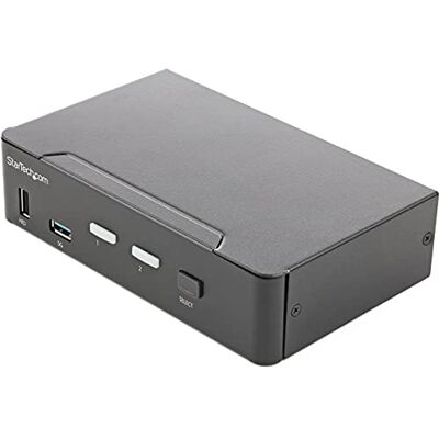 StarTech .com KVM HDMI 2-poorts KVM Switch Single Monitor 4K 60Hz Ultra HD HDR Desktop KVM Switch HDMI 2.0 met 2 USB 3.0 Hub (5 Gbit/s) en 4 USB 2.0 HID, Audio, Shortcut-schakelaar, TAA (SV231HU34K6) StarTech .com KVM HDMI 2-poorts KVM Switch Single Monitor 4K 60Hz Ultra HD HDR Desktop KVM Switch HDMI 2.0 met 2 USB 3.0 Hub (5 Gbit/s) en 4 USB 2.0 HID, Audio, Shortcut-schakelaar, TAA (SV231HU34K6)