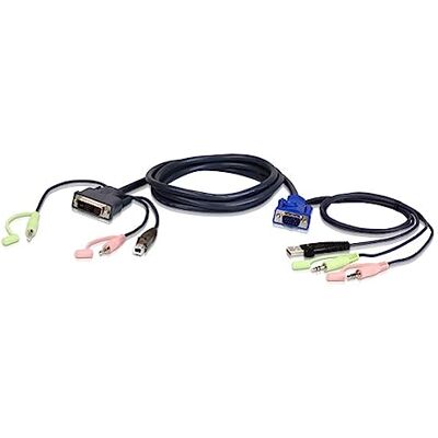 Aten VGA USB naar DVI KVM-kabel 3 m videokabel, toetsenbord en muis (kvm) – KVM-switch Aten VGA USB naar DVI KVM-kabel 3 m videokabel, toetsenbord en muis (kvm) – KVM-switch