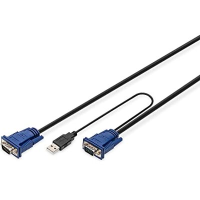 Digitus Kabelset TFT consoles 1xHD-15/M 1xVGA HD-15/M 2xPS2 1xUSB 5m zwart Digitus Kabelset TFT consoles 1xHD-15/M 1xVGA HD-15/M 2xPS2 1xUSB 5m zwart