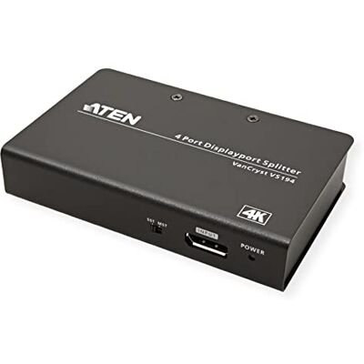 Aten Distributeur 4K DisplayPort 4 poorten VS194 (4096 x 2160/3840 x 2160 @ 60 Hz) voor huis, bedrijf, onderwijs en commercieel gebruik, UK # 1 KVM marktleider Aten Distributeur 4K DisplayPort 4 poorten VS194 (4096 x 2160/3840 x 2160 @ 60 Hz) voor huis, bedrijf, onderwijs en commercieel gebruik, UK # 1 KVM marktleider