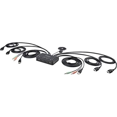 StarTech . com KVM-switch 2 poorten met HDMI-kabel, 4K 60Hz compacte KVM-schakelaar met geïntegreerde USB-A/HDMI/audio-kabels van 1,5 m Busvoeding afstandsbediening (C2-DH46-UA2-CBL-KVM) StarTech . com KVM-switch 2 poorten met HDMI-kabel, 4K 60Hz compacte KVM-schakelaar met geïntegreerde USB-A/HDMI/audio-kabels van 1,5 m Busvoeding afstandsbediening (C2-DH46-UA2-CBL-KVM)