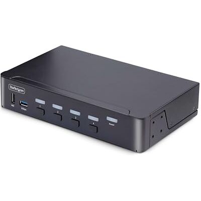 StarTech .com 4-poorts DisplayPort KVM-schakelaar, 8K 60Hz/4K 144Hz, Single Display, DP 1.4, 2x USB 3.0, 4x USB 2.0 HID, drukknopschakelaar en snelkoppeling, TAA-conform StarTech .com 4-poorts DisplayPort KVM-schakelaar, 8K 60Hz/4K 144Hz, Single Display, DP 1.4, 2x USB 3.0, 4x USB 2.0 HID, drukknopschakelaar en snelkoppeling, TAA-conform